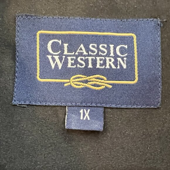 NWT Classic Western Shirt Women's Plus Size 1X Black Pearl Snap Rodeo Faux Suede - Picture 6 of 16